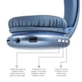 thumbnail image 2 of Auriculares inalámbricos iJoy Ultra con micrófono, recargables, Bluetooth, 10h, ranura SD, cable auxiliar, suaves, azules, 2 of 3