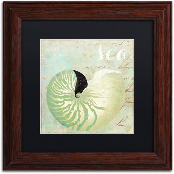 Trademark Fine Art "Turquoise Beach I" Canvas Art by Color Bakery Black Matte, Wood Frame