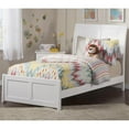 thumbnail image 2 of Leo & Lacey Traditional Solid Wood Twin Bed w/ Footboard & USB Charger in White, 2 of 7