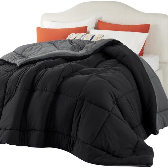 Edredón Bedsure King, 229 x 259 cm, acolchado, negro y gris