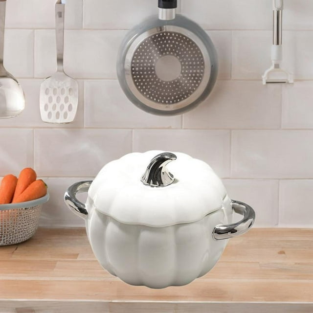 Olla de cerámica para estofado, olla para sopa, plato para hornear, bandeja para servir, vajilla con cubierta, ensaladera de postre, para cocina, comedor, aperitivos y sopa