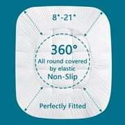 INGALIK Plush Soft Mattress Topper, Queen, 400TC Extra Thick Breathable Pad, Cooling Technology, Pressure Relief, 8-21 Deep Elastic Pocket, White