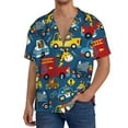 thumbnail image 3 of Disketp Men's Hawaiian Vehicles Cartoon with Funny Drivers Print Shirts Button Down Holiday Beach Shirts-Small, 3 of 7