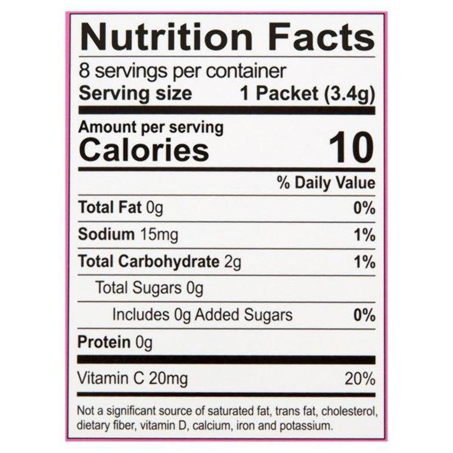 (4 pack) Hawaiian Punch Lemon Berry Squeeze On The Go Drink Mix Packets Sugar Free, 0.12 oz, 8 count