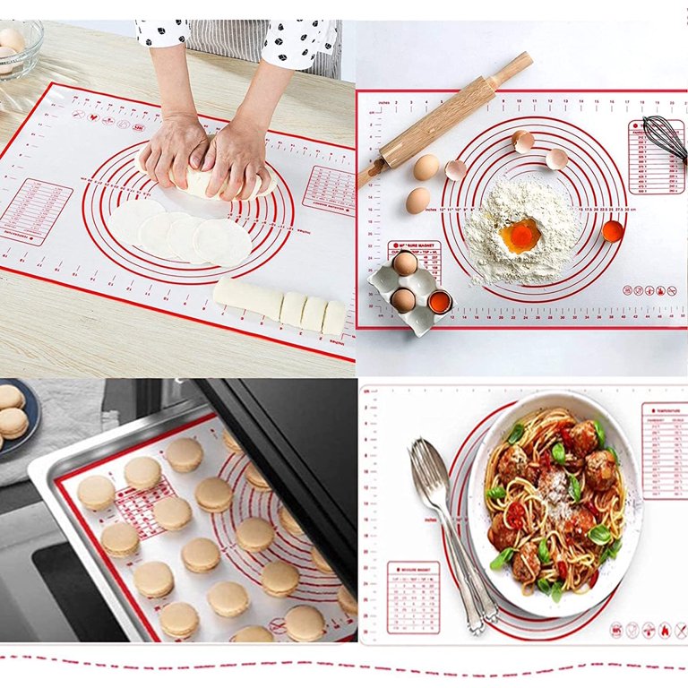 Silicone Pastry Mat with Measurements 14.5 X 24, Non Stick Baking Mat  Oven Liner Counter Mat Dough Rolling Mat Kneading Mat - AliExpress