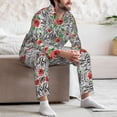 thumbnail image 7 of Naloa Roses Mixed Zebra 1 Men’s Pajamas Set - Long Sleeve Button Down Sleep Shirt and Pajama Bottoms Sleepwear Set-Medium, 7 of 7