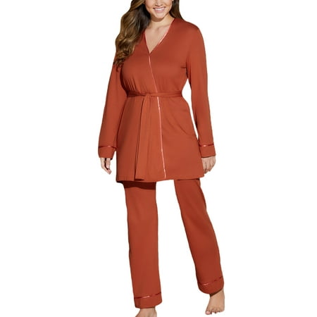 

Cosabella Bella Curvy Pima 3 Piece PJ Set (AMORE9862) Medium Sahara