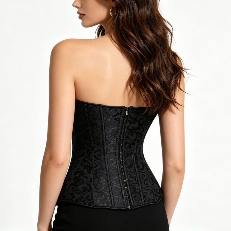 WMTBSRSW Women Zip Front Corset Shapewear Bustier Bridal Wedding Dress Undergarment Waist Trainer Tummy Control Push Up Bustier Vintage Court Style