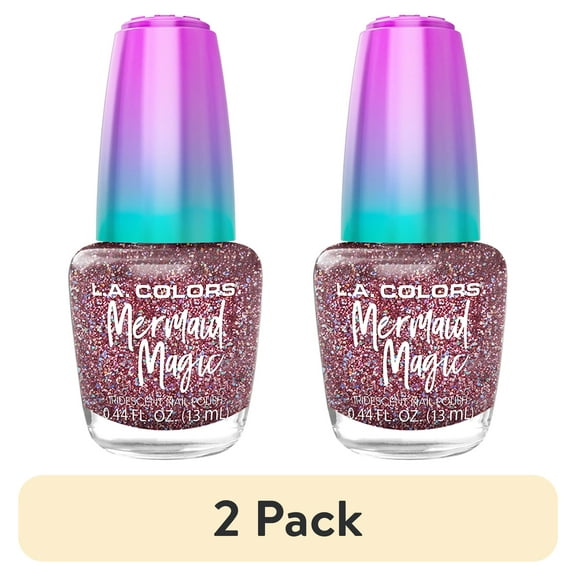 (2 pack) L.A. COLORS Mermaid Nail Polish, Hidden Treasure, 0.44 fl oz
