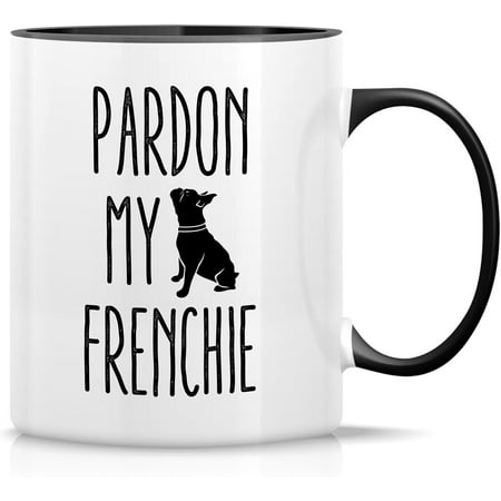 

Funny Mug - Pardon My Frenchie French Bulldog Dog Lovers 11 Oz Ceramic Coffee Mugs - Funny Sarcasm Sarcastic Inspirational Humor birthday gift - White Mug with Black Handle and Inner