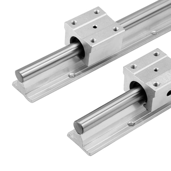Linear Rail Shaft, Durable Aluminum Alloy 2Pcs 300Mm12Mm Bearing Block, For Your Diy Cnc Routers, Mills, Lathes