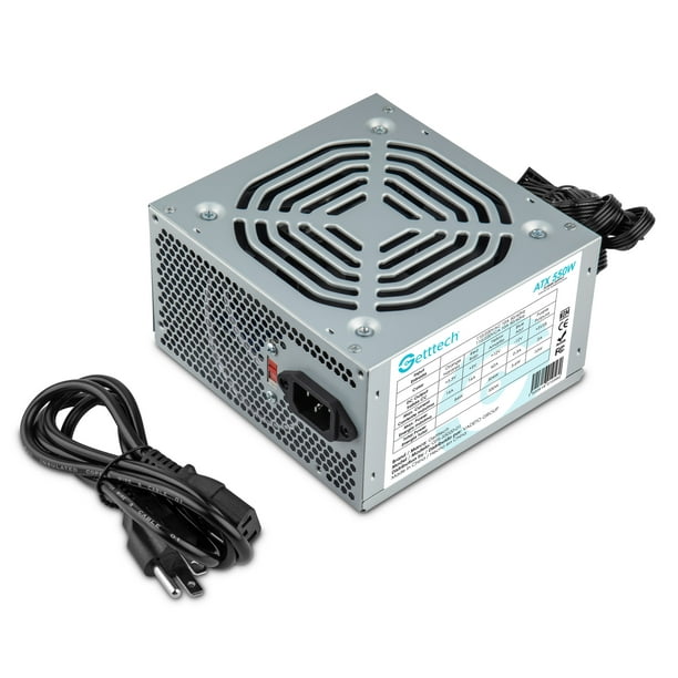 Fuente de poder Getttech GFS-55020-01 ATX 550w 12V ver 2.0 ventilador 120mm CA Universal MTBF 100,000 hrs CPU, tarjetas graficas