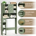 thumbnail image 3 of Walsunny Over the Toilet Storage Cabinets with Doors Side Shelves Toilet Paper Holder Stand Organizer Shelf Rack Space Saver above behind Toilet Freestanding for Bathroom Restroom Laundry Green, 3 of 7