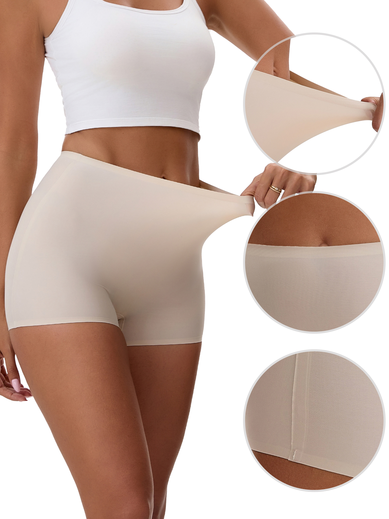Unique Bargains Seamless Tummy Slimming Control Panties S Beige