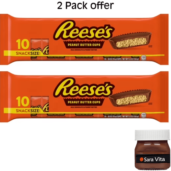 Reese's Milk Chocolate Peanut Butter Cup Snack Size Bar 12-Pack, 6.6 oz