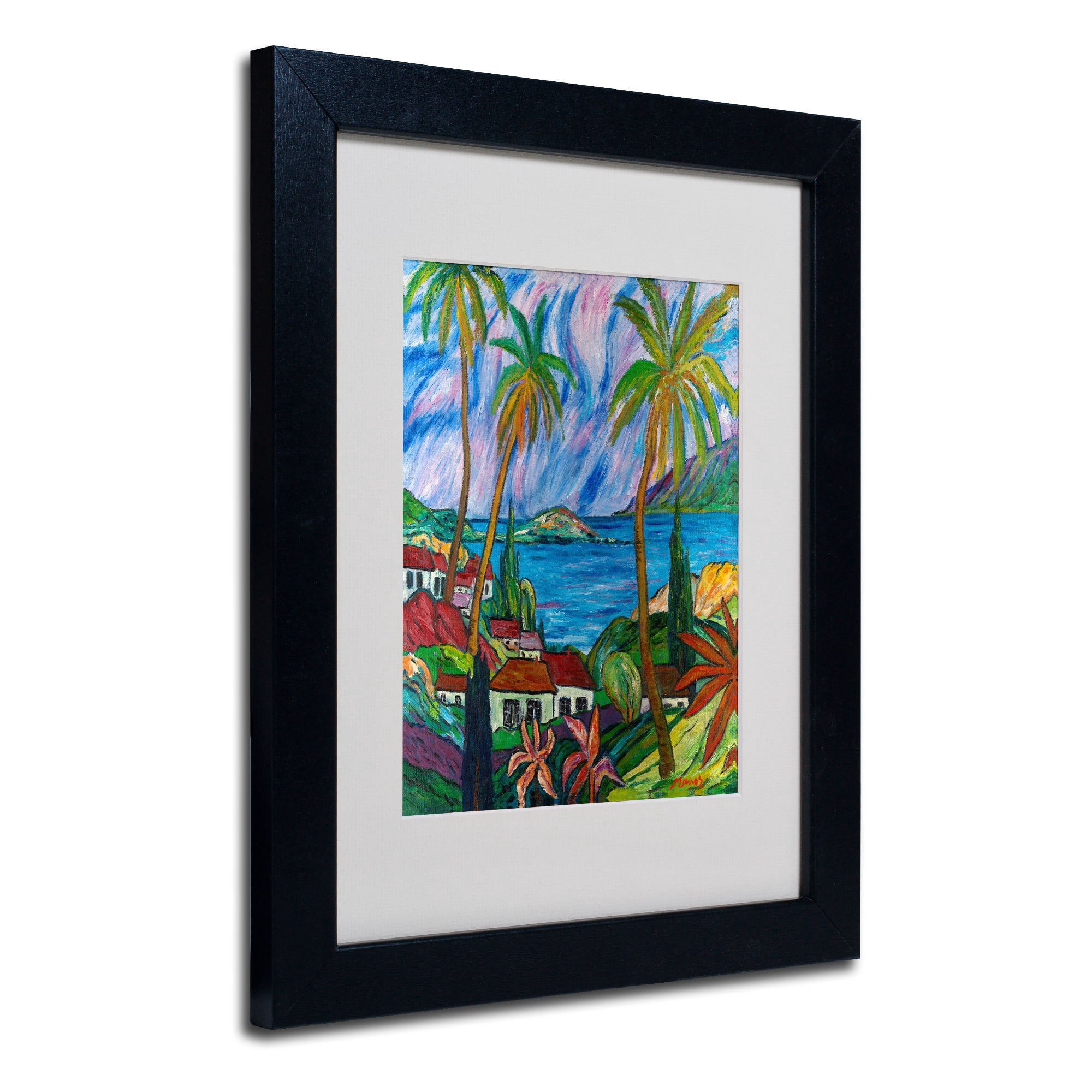 Trademark Fine Art "Tropical Paradise" Canvas Art by Manor Shadian, Black Frame