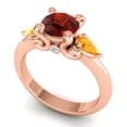 thumbnail image 2 of Diamond-Capitals 2.50 Carat Round Cut Garnet & Citrine Gemstone Elegant Wedding Ring for her Solid 14K Rose Gold Size 8.5, 2 of 8