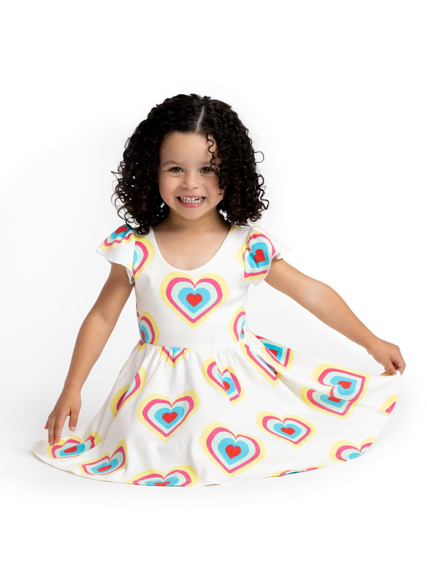 Paris Hilton x Monica + Andy Organic Cotton Baby & Toddler Short Sleeve Let's Dance Dress, Sizes 12 Months-5T