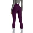 thumbnail image 3 of Aoiroe Athletic Leggings for Women,High Waist Shapewear Tights Gym Athletic Pants Active Tummy Control Pants for Yoga Running & Daily Wear Plus Size Yoga Pants Dark Purple M, 3 of 5
