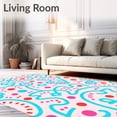 thumbnail image 2 of ODIKA 3'x5' Machine Washable Non-Slip Area Rug, Playful Polka Dot Medley with Cheerful Confetti Sprinkles and Waves High Traffic Rug, Pink, 730802, 2 of 7