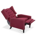 thumbnail image 4 of 27" Wide Manual Wingback Recliner Chair, Vintage Accent Chair, Recliner Chair with Nailhead Trim and Birch Legs, Tufted Single Sofa Chair, for Home, Living Room, Office, Bedroom, Wine Red, 4 of 7