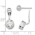 thumbnail image 4 of Sterling Silver Rhodium-Plated Cz Front And Back Post Earrings (22 X 9) Made In China qe13651, 4 of 5