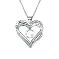 thumbnail image 1 of Ladies Double Heart Diamond Necklace With 26 English Letters Couple Necklace, 1 of 8