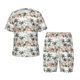 thumbnail image 1 of Balery Flamingo Palm Trees Conjunto de Pijama Infantil de Manga Corta con Estampado – Ropa de Dormir de Algodón Suave-4X-Large, 1 of 6