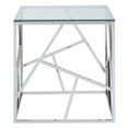 thumbnail image 3 of Contemporary Stainless Steel & Glass Accent Table in Silver, 3 of 4