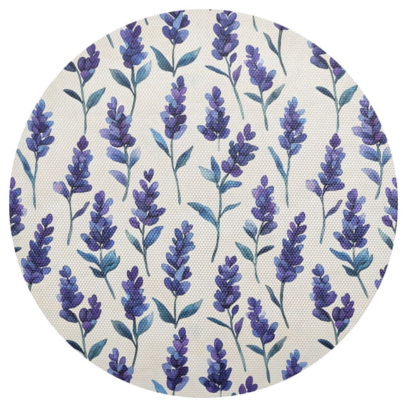 Lavender Round Placemats Set of 6 Woven Non-Slip Washable Heat Resistant Table Mats 15.4 Inch for Kitchen Dining Decor