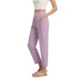 thumbnail image 3 of Evdexr Womens Pants Golf Straight Leg Trousers Stretchy High Waisted Fashion Slacks Comfy Vacation Comfortable Pant with Pockets Light Purple 2XL, 3 of 6