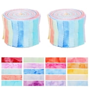 40Pcs Jelly Roll Fabric for Patchwork Sewing Soft Cotton Jelly Roll Fabric Strips for Quilting Crafting for DIY Craft Decoration Cushion Cover Tablecloth Making,19.69*2.52 In