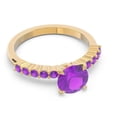 thumbnail image 3 of 2.25 Carat Round Cut Amethyst Gemstone Elegant Wedding Ring for Ladies Solid 18K Yellow Gold Size 10.5 by Diamond-Capitals, 3 of 7