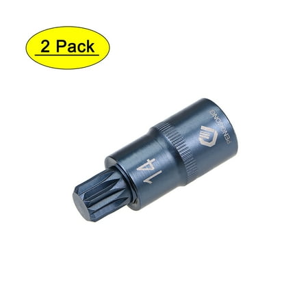 

Uxcell 1/2-Inch Square Drive x M14 Metric Spline Bit Socket 2 Inch Length 2 Pack