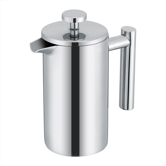 Qiilu 350ML Double Wall Stainless Steel Coffee Maker French Press Tea Pot with Filter , Coffee Press Pot, French Press Maker
