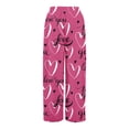 thumbnail image 5 of LWavelet Comfort Fabric Plaid Heart Wide Leg Pants Women Valentine's Day Casual Wear Hot Pink S, 5 of 6