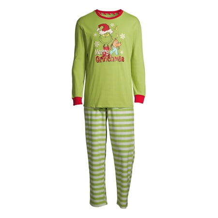 Matching Family Christmas Pajamas Mens Grinch, 2-Piece Pajama Set