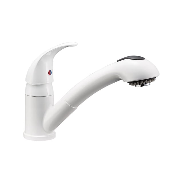Grifo de Cocina Dura Faucet DF-NMK852-WT Blanco con Manguera Extraíble