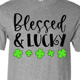 thumbnail image 4 of Inktastic Blessed and Lucky 4 Leaf Clovers St. Patrick's Day T-Shirt, 4 of 5