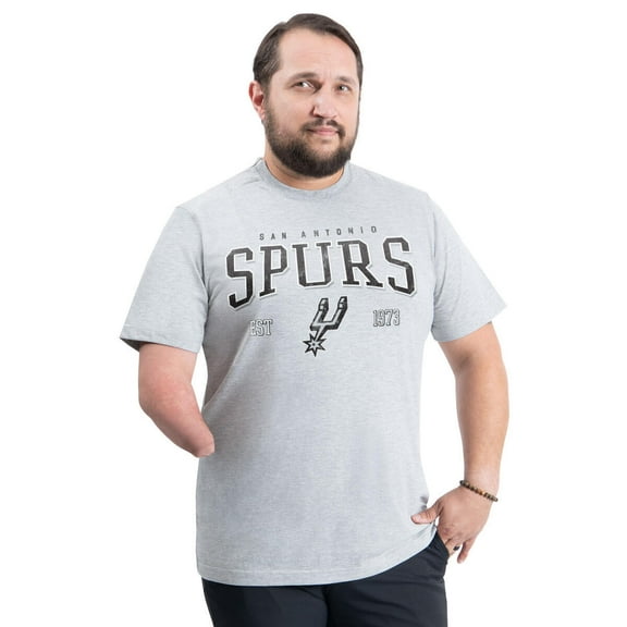 Men's G-III Sports by Carl Banks Gray San Antonio Spurs Adaptive Classic Team Spirit Short Sleeve T-Shirt