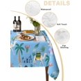 thumbnail image 2 of Desert Landscape Table Cloth, Waterproof Tablecloth for Rectangle Tables, Cute Camels Palm Trees Houses Leaves Blue Reusable Washable Fabric Table Cover for Restaurant Kitchen Dining Tables 54"x108", 2 of 9