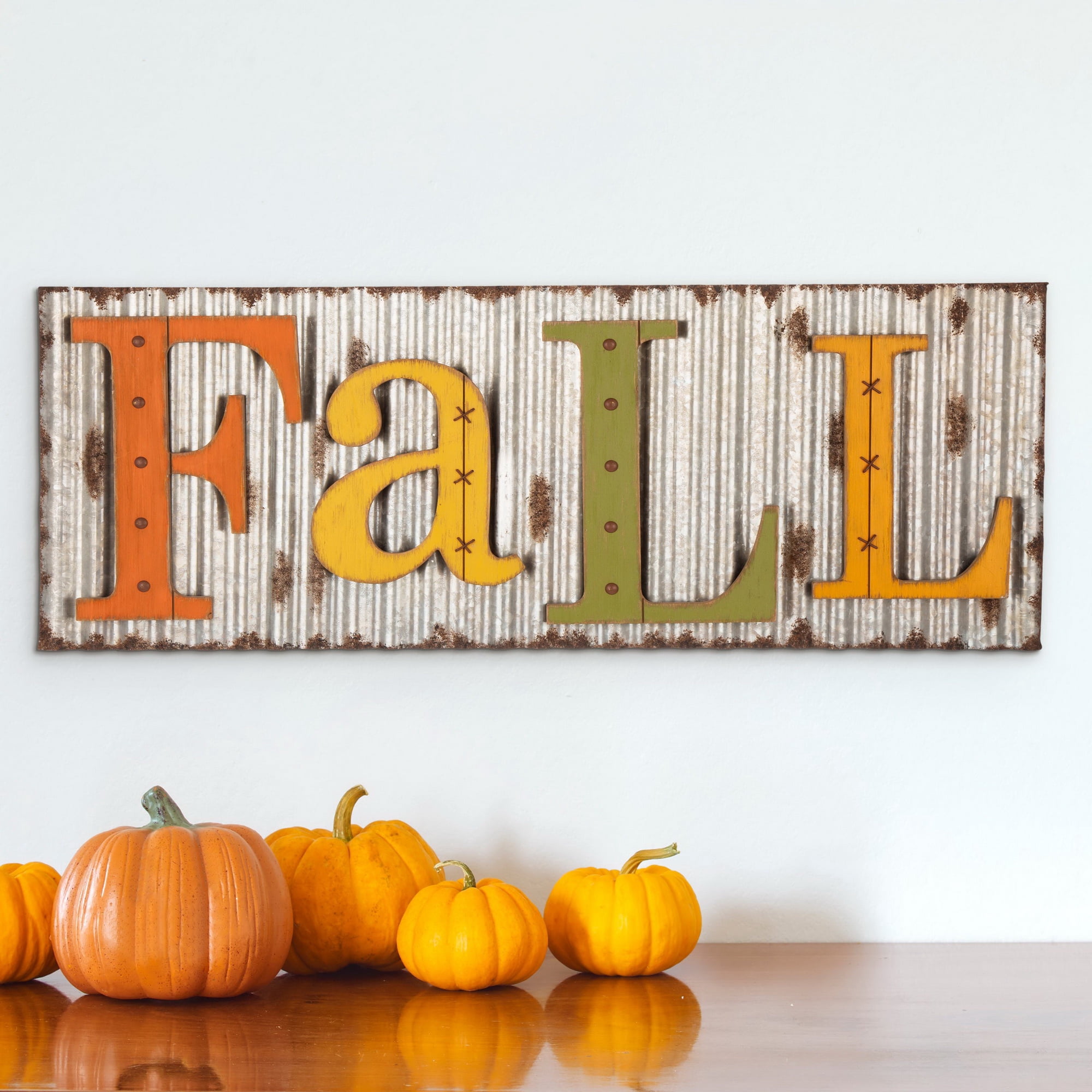 Glitzhome Fall Metal Sign Hanging Decor