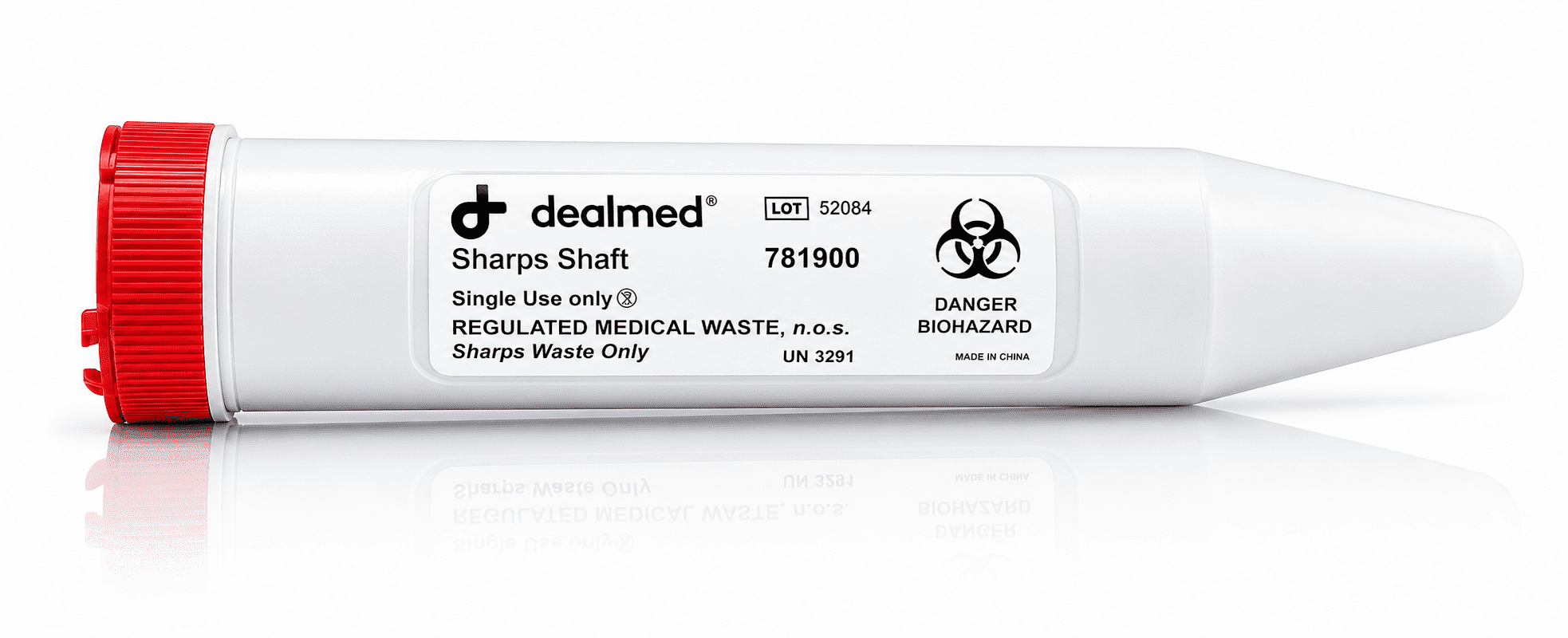 Dealmed Sharps Shaft, 50 mL Secure Snap-On Leakproof Cap (Case f 24)