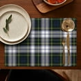 thumbnail image 5 of Blue Green Plaid Checkered Pattern Summer Placemats Table Placemats Set Of 4-Linen Kitchen Washable Placemats Table Mats 11.8"x17.7" Non-Slip Heat Resistant, 5 of 6