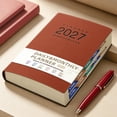 thumbnail image 2 of 2027 Weekly and Monthly Planner, Hardcover Leather Calendar for Office Planning,Red, 2 of 3