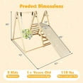 thumbnail image 3 of Costway 4-in-1 Indoor Jungle Gym with Baby Swing, Climber, Ladder and Resting Platform Natural, 3 of 10