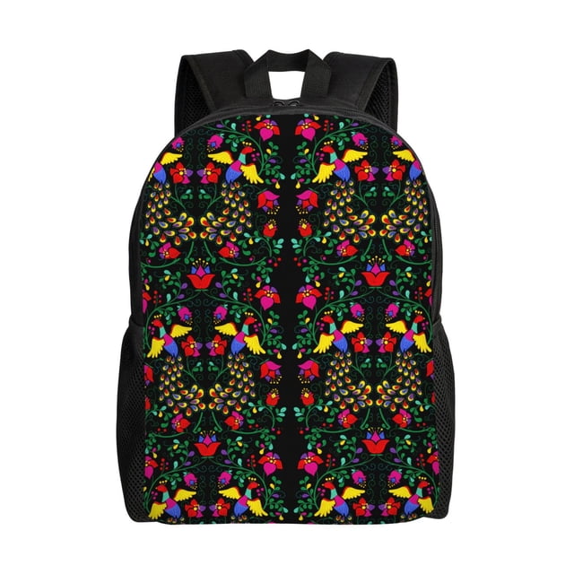 Fotbe Mexican Flower 2 Travel Laptop Backpack, Business Slim Sturdy Laptops Backpack, Water Resistant College School Computer Bag Gift Fits 15.6 Inch Notebook