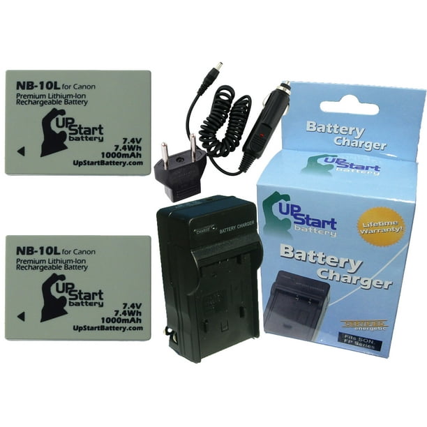 2x Pack Canon PowerShot SX50 HS Battery + Charger with Car & EU