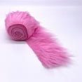 thumbnail image 3 of Shaggy Mohair Faux Fur Fabric Strips Ribbon, Pre Cut Roll, 4" Wide by 60" Long - Bubble Gum, 3 of 4