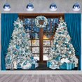 thumbnail image 4 of 8x6FT Blue Christmas Backdrop Christmas Decorations Indoor Winter Snow Scene Photography Background, 4 of 6
